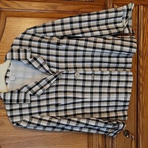 Dress barn neutral plaid jacket/blazer
